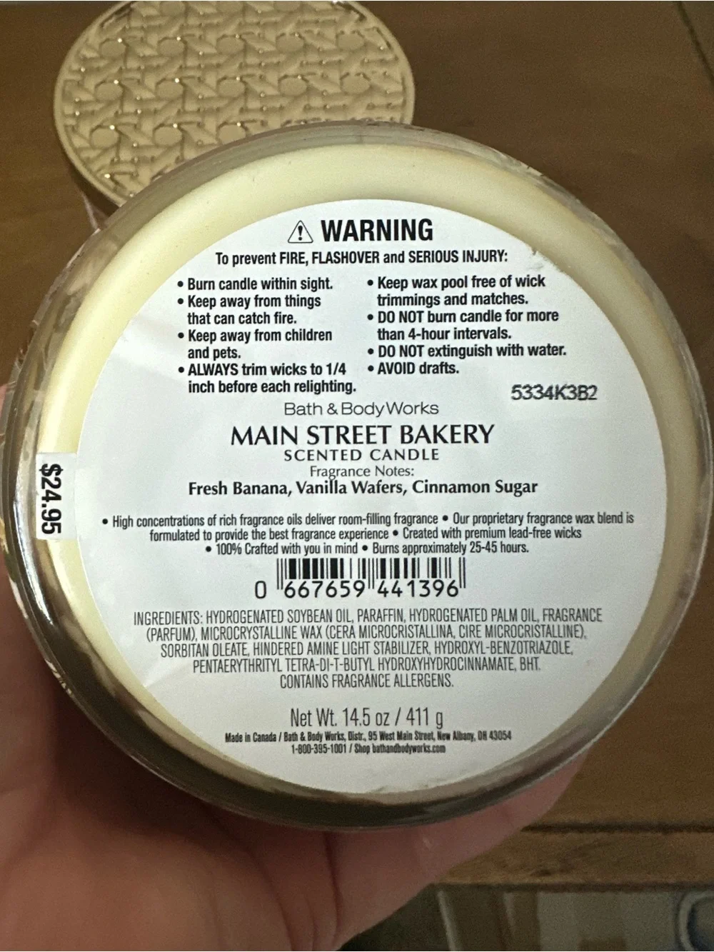 X2 Bath & Body Works Main Street Bakery 3 wick candles NEW